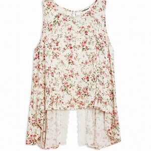 Forever 21 Printed with Lace Sleeveless Top